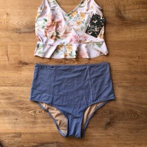 Kortni Jean Ribbed Milky Blue Cut High Bottoms